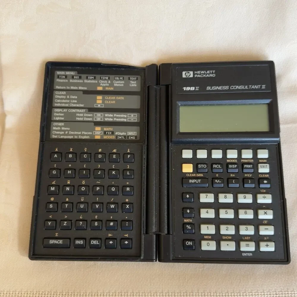 Rare!! HP 19BII Business Consultant II Calculator Tested Battery Door on Back